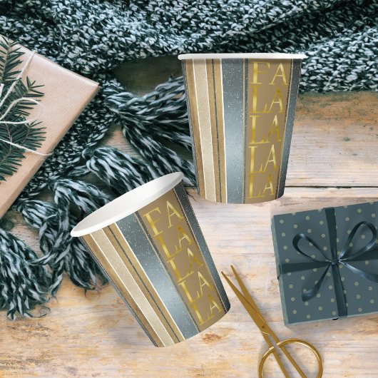 Earth Tones Christmas Fa La La Pattern#27 ID1009 紙コップ