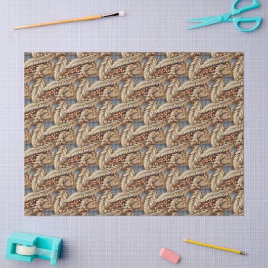 Earth Tones Christmas Merry Pattern#21 ID1009 薄葉紙 (クラフト)