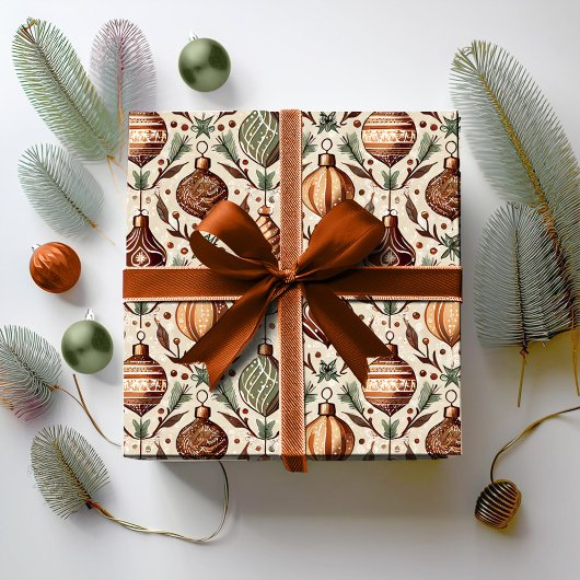 Earth Tones Christmas Pattern#12 ID1009 ラッピングペーパー