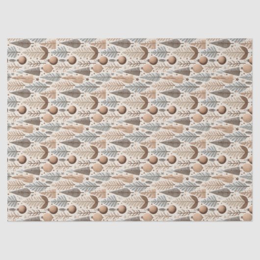 Earth Tones Christmas Pattern#25 ID1009 薄葉紙 (正面)