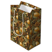 Earth Tones Christmas Pattern#29 ID1009 ミディアムペーパーバッグ (正面アングル)