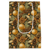 Earth Tones Christmas Pattern#29 ID1009 ミディアムペーパーバッグ (裏面)