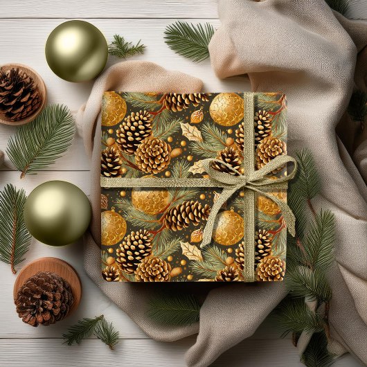 Earth Tones Christmas Pattern#29 ID1009 ラッピングペーパー