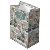 Earth Tones Christmas Pattern#2 ID1009 ミディアムペーパーバッグ (正面アングル)