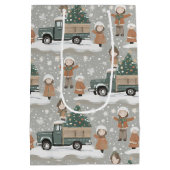 Earth Tones Christmas Pattern#2 ID1009 ミディアムペーパーバッグ (裏面)