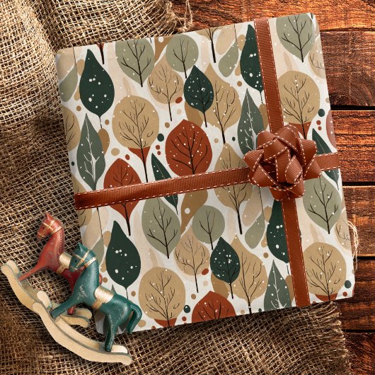 Earth Tones Christmas Pattern#5 ID1009 ラッピングペーパー
