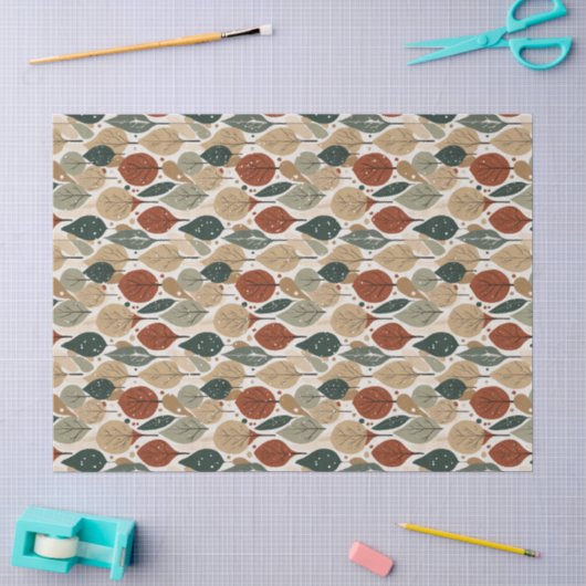 Earth Tones Christmas Pattern#5 ID1009 薄葉紙 (クラフト)