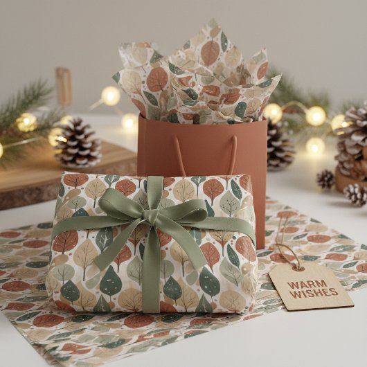 Earth Tones Christmas Pattern#5 ID1009 薄葉紙