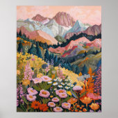 Earth Tones Mountain Wildflower絵を描's 16 x 20" ポスター (正面)