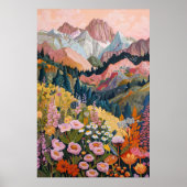 Earth Tones Mountain Wildflower絵を描's 24x36'' ポスター (正面)