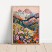 Earth Tones Mountain Wildflower絵を描's 24x36'' ポスター
