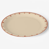 Earth Tones Sand Terra Cotta Polka Dots  ペーパープレート (アングル)