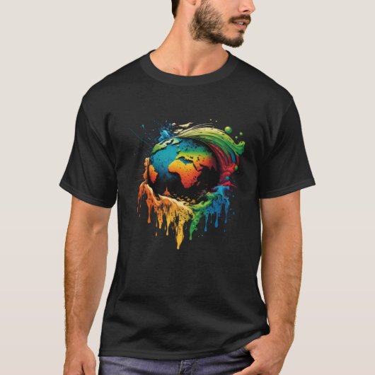 Earth Without Is Just Eh Painting Artist Pun Teach Tシャツ (正面)