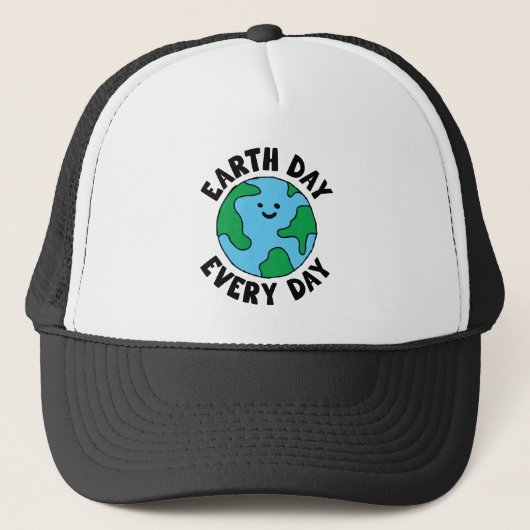 EarthDay Everyday EcoffriendlyアイコンHappy Earth Cli キャップ (正面)