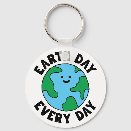 EarthDay Everyday EcoffriendlyアイコンHappy Earth Cli キーホルダー (正面)