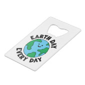 EarthDay Everyday EcoffriendlyアイコンHappy Earth Cli クレジットカード栓抜き (正面アングル)