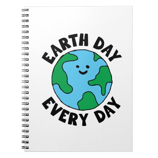 EarthDay Everyday EcoffriendlyアイコンHappy Earth Cli ノートブック (正面)