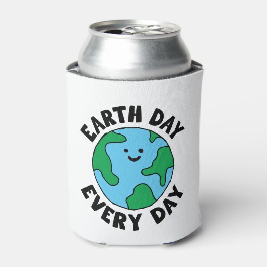 EarthDay Everyday EcoffriendlyアイコンHappy Earth Cli 缶クーラー (缶正面)