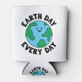 EarthDay Everyday EcoffriendlyアイコンHappy Earth Cli 缶クーラー (正面)