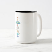 Eartherのおもしろいで平らな社会の平らなアースデー ツートーンマグカップ (正面右)