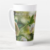 Earthlight and Healing Japanese Flowers and Poetry カフェラテマグ (左アングル)