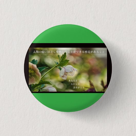 Earthlight and Healing Japanese Flowers and Poetry 缶バッジ (正面)