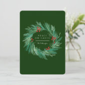 Earthly Peace Wreath Christmas Holiday Flat Card シーズンカード (スタンド正面)