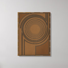 Earthly Vortex: Modern 3D Minimalist Boho Art キャンバスプリント