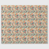 Earthone幾何学的パターン ラッピングペーパー (フラット)