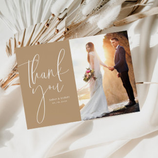 earthone colors 結婚 you感謝してい photo card サンキューカード