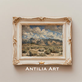 Earthone Landscape 絵画'素朴 Mountain Art ポスター