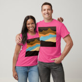 Earthonesとアクア引き裂かれたデッキルトマウンテンランドスキャップ Tシャツ (ユニセックス)