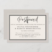 Earthones – 延期されたモダンイベントの発表 招待状 (正面/裏面)