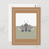 Earthones Bohoバタフライカラーブロック ポストカード (正面/裏面)