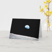 Earthrise:引用文付き – アポロ8号撮影 カード (黄色い花)