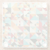 Earthtoneの幾何学的なパターン ガラスコースター (裏面)