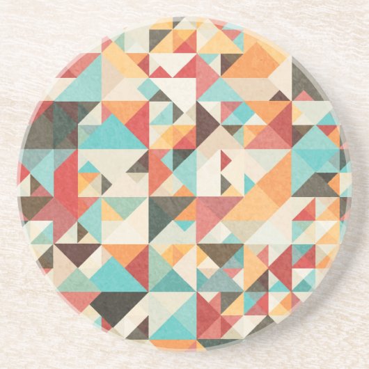 Earthtoneの幾何学的なパターン コースター (正面)