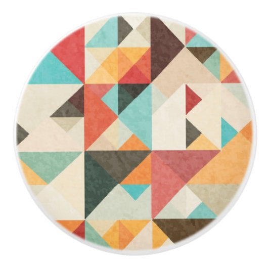 Earthtoneの幾何学的なパターン セラミックノブ (正面)