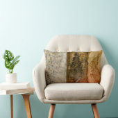 Earthtoneの水彩画-ブラウンの暖かい地球はシダにある調子を与えます ランバークッション (椅子)