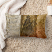 Earthtoneの水彩画-ブラウンの暖かい地球はシダにある調子を与えます ランバークッション (ブランケット)