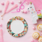 Earthtone幾何パターン ペーパープレート (パーティー)