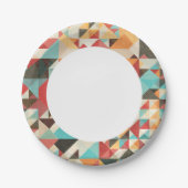 Earthtone幾何パターン ペーパープレート (正面)