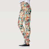 Earthtone幾何パターン レギンス (左)