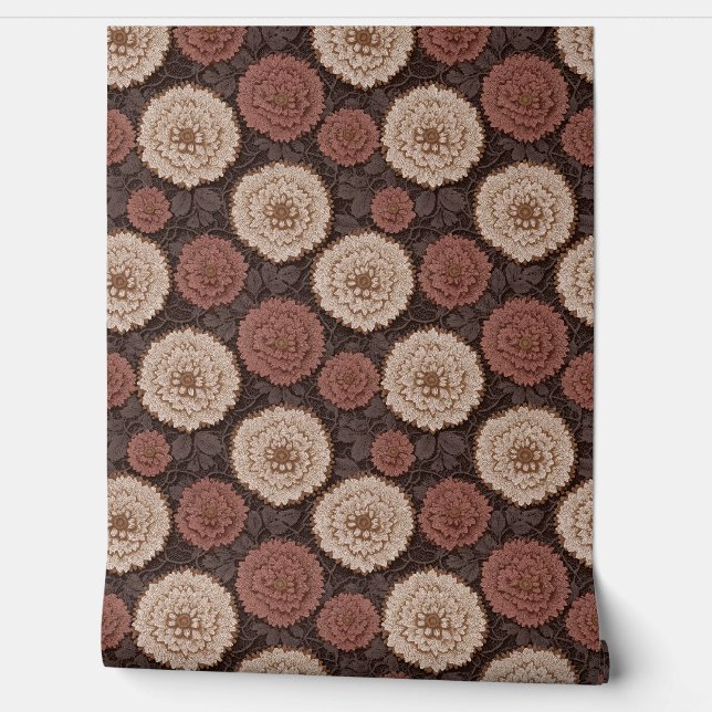 Earthtone Crochet Floral Medallion Lace Pattern 壁紙 (ほどく)