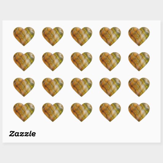 Earthtone Faux Snakeskin Heart Stickers ハートシール (シート)