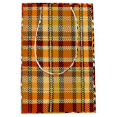 Earthtone Plaid Gift Bag ミディアムペーパーバッグ (正面)