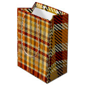 Earthtone Plaid Gift Bag ミディアムペーパーバッグ (裏面アングル)