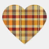 Earthtone Plaid Heart Stickers ハートシール (正面)