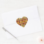 Earthtone Plaid Heart Stickers ハートシール (封筒)