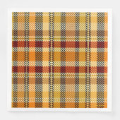 Earthtone Plaid Paper Party Napkins (正面)